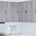 Sideboard mit den Massen 57 x 57 x 100 cm in Eichenbraun und Grau
