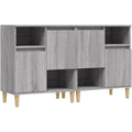 Sideboard mit den Massen 60 x 35 x 70 cm in Eichenbraun und Grau aus Samt
