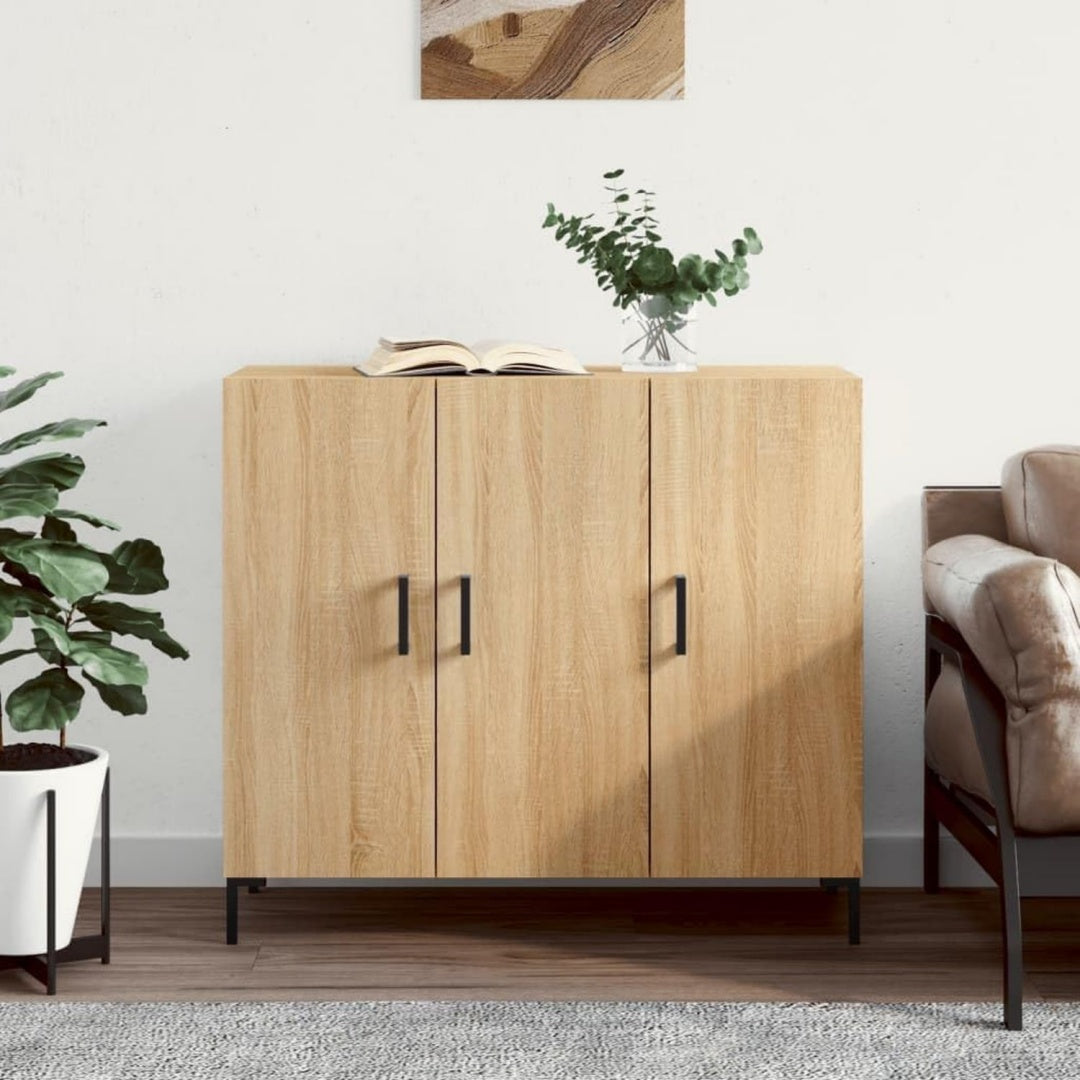 Die Gestaltung von dem Sideboard wird durch Holzwerkstoff gepraegt mit den Massen 90 x 34 x 80 cm