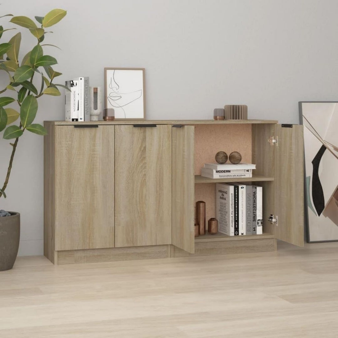 Das Sideboard misst 60 x 30 x 70 cm in Eichenbraun