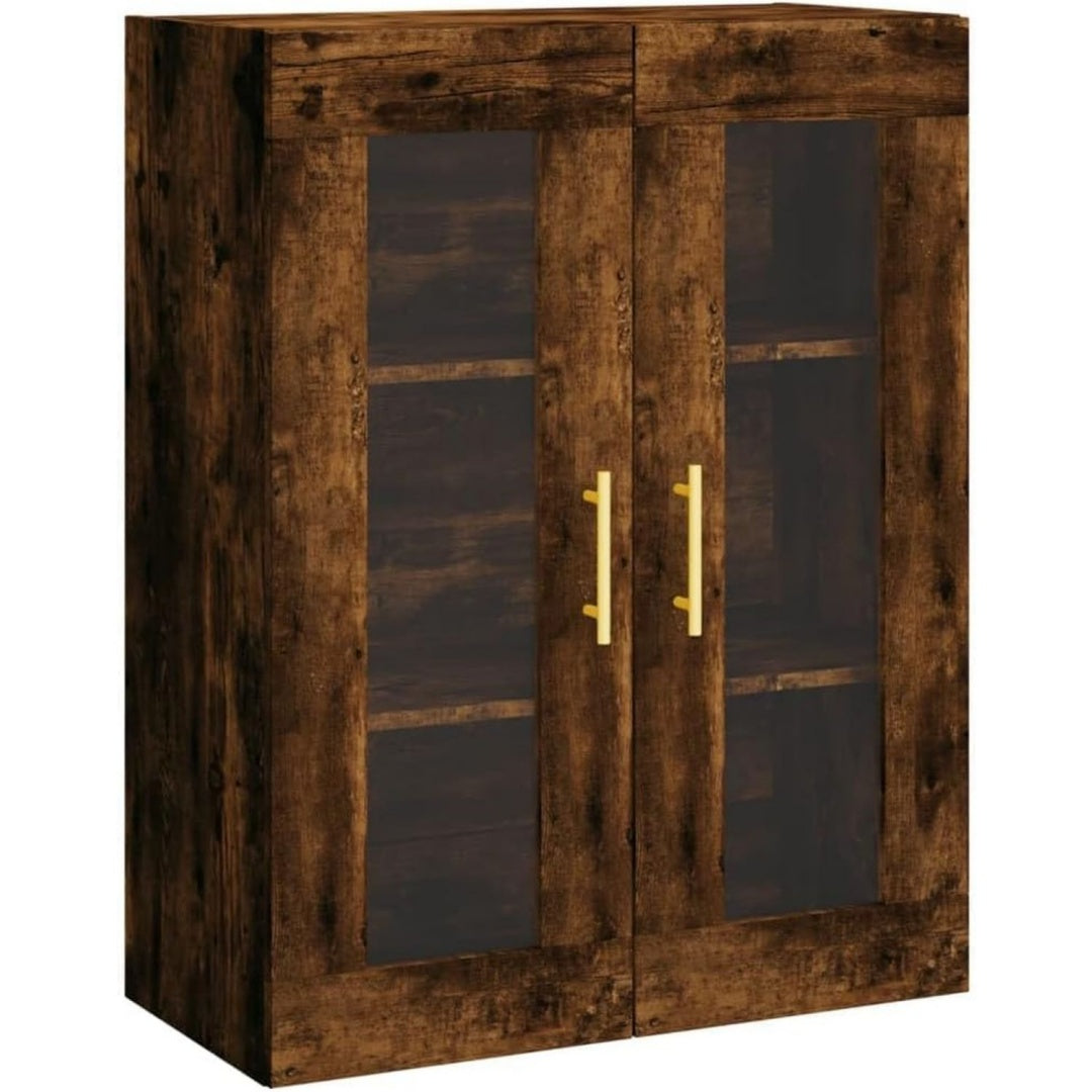 Wandschrank verbindet Glastueren und eine Wandmontage