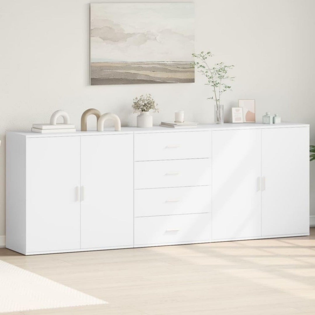 Hochschrank in Weiss mit Schubladen