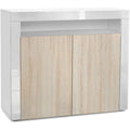 Glaenzende Oberflaechen an dem Sideboard mit den Massen 108 x 92 x 40 cm