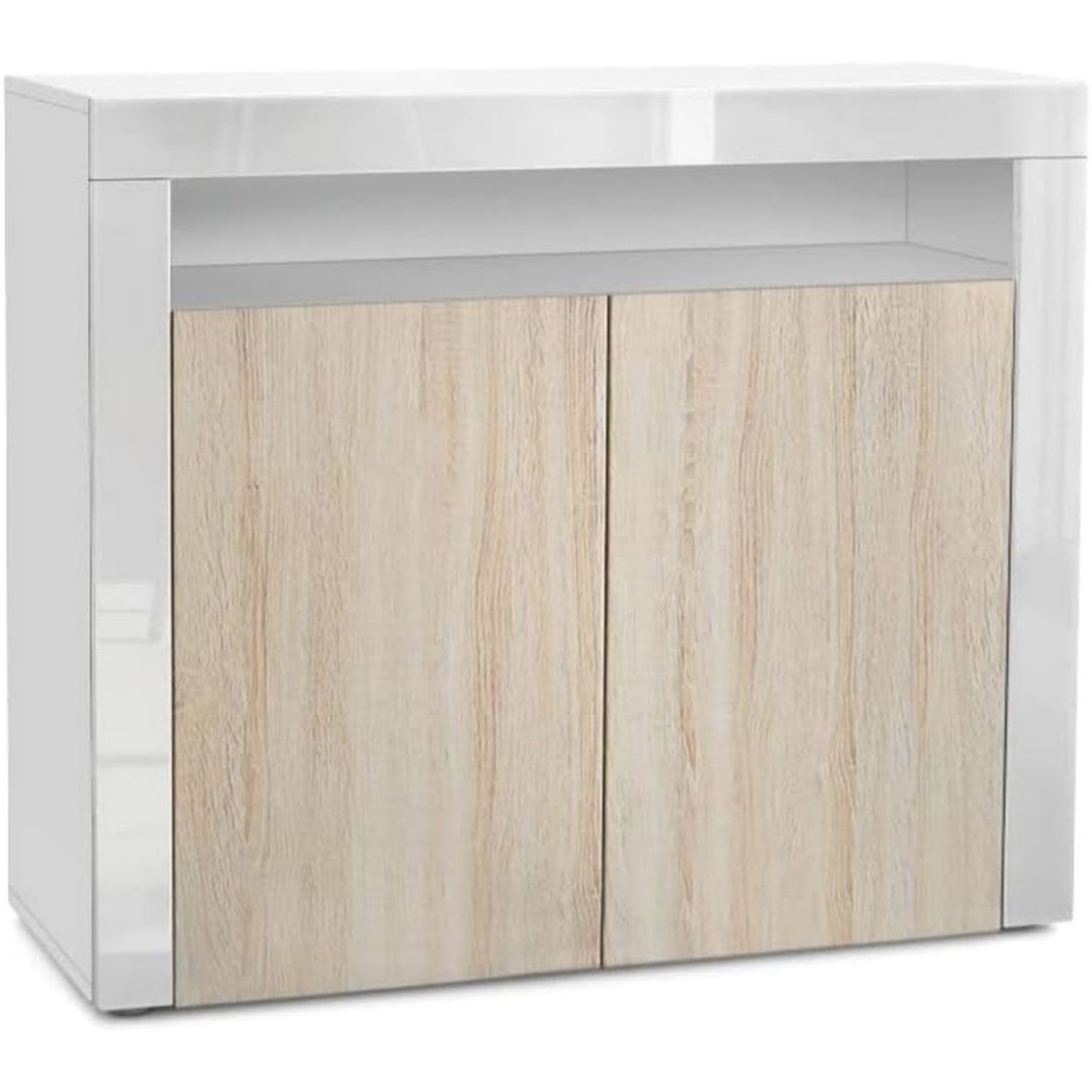 Glaenzende Oberflaechen an dem Sideboard mit den Massen 108 x 92 x 40 cm