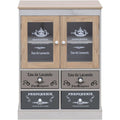 Beschichtete Flaechen und 2 Tueren an dem Sideboard
