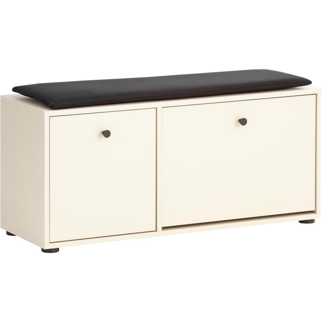 Hoehenverstellung praegt die Sitzbank in Creme und Beige