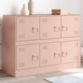 Das Sideboard misst 99 x 39 x 73 cm in Rosa