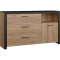 Sideboard verbindet offene Ablagen und eine Tuer