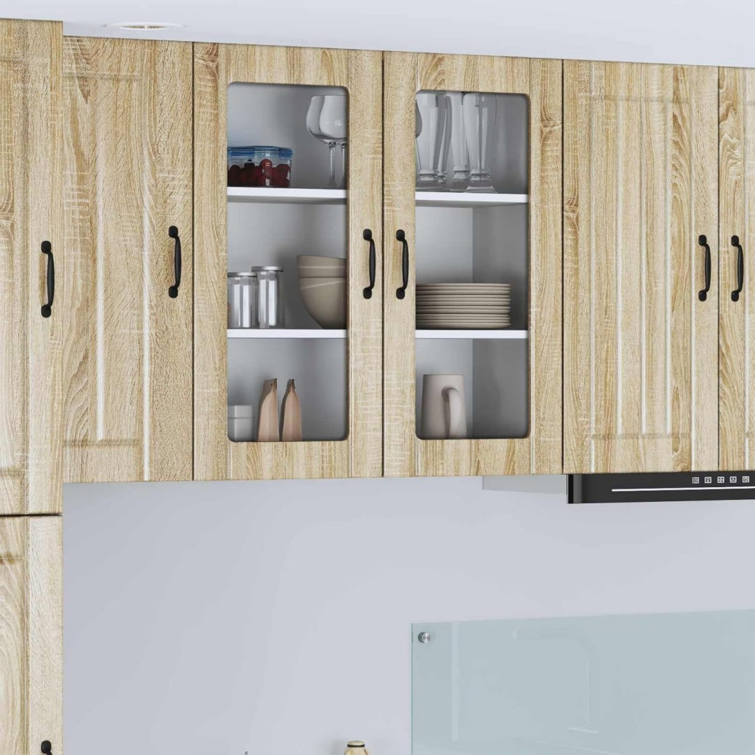 Sideboard mit den Massen 80 x 31 x 80 cm in Eichenbraun