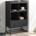 Der Hochschrank misst 68 x 39 x 111.5 cm in Schwarz